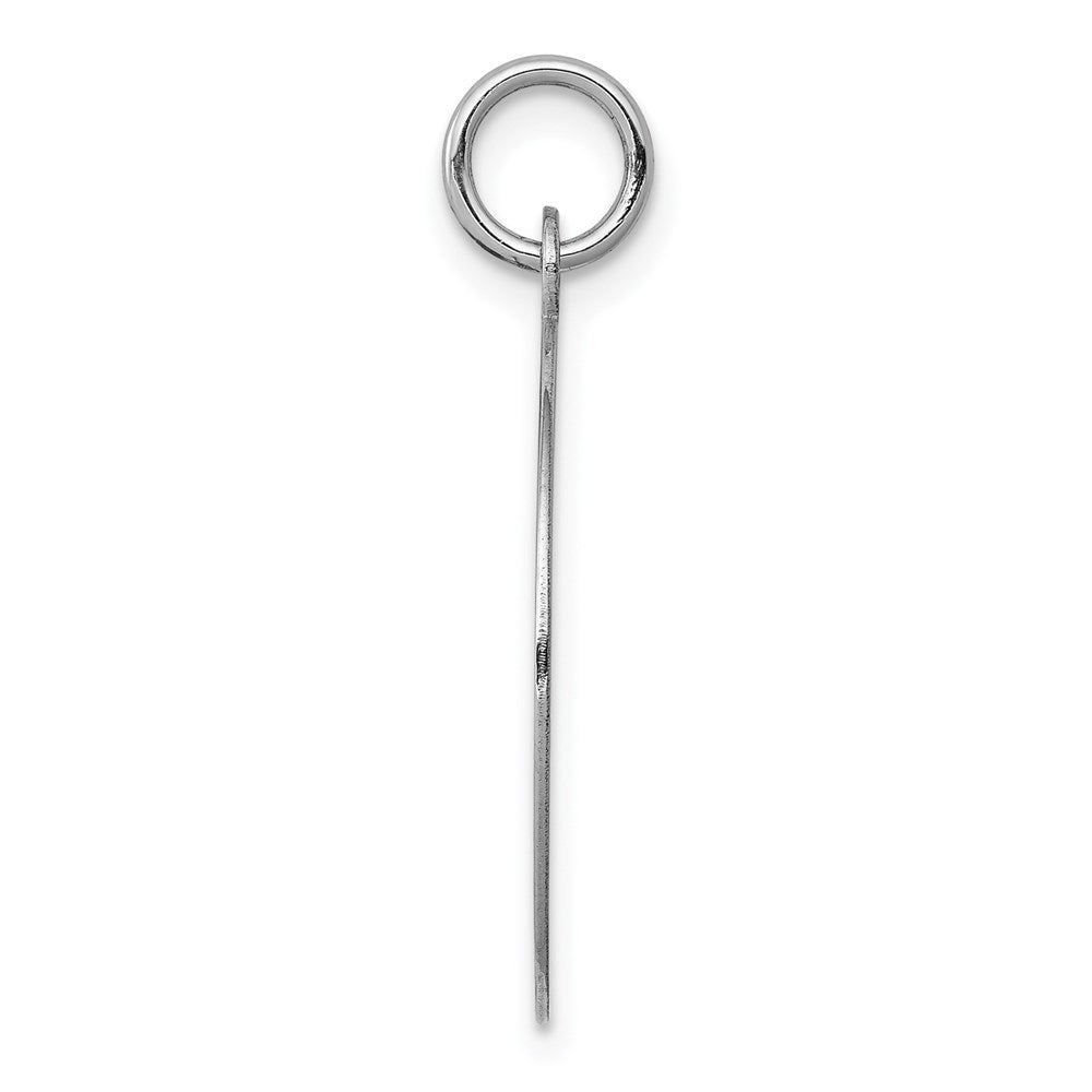 14k White Gold Plain .035 Gauge Round Disc Engravable Charm Pendant Jewelry Gifts (Length 1.05" Width 0.78")