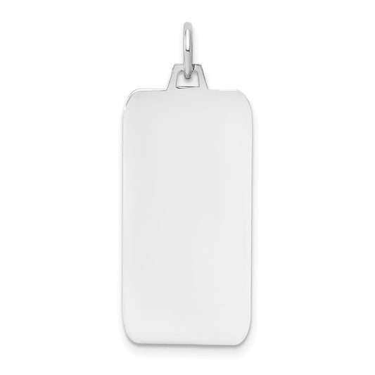 14k White Gold Plain .011 Gauge RectangularEngravable Charm Pendant Jewelry Gifts (Length 1.25" Width 0.51")