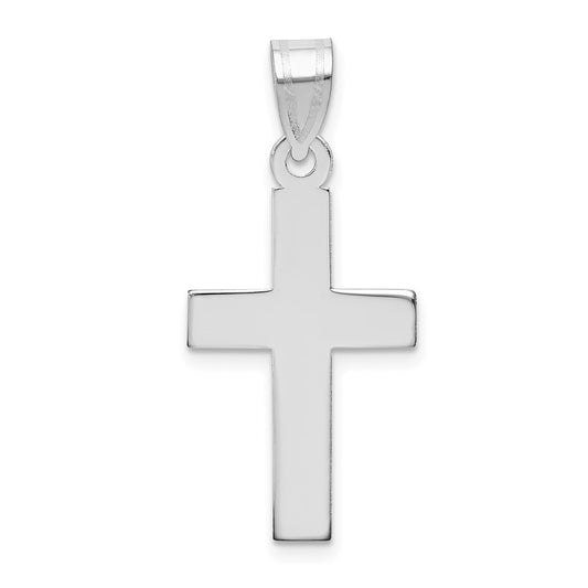 14k White Gold Polished Crucifix CrossEngravable Charm Pendant Jewelry Gifts (Length 1.17" Width 0.59")