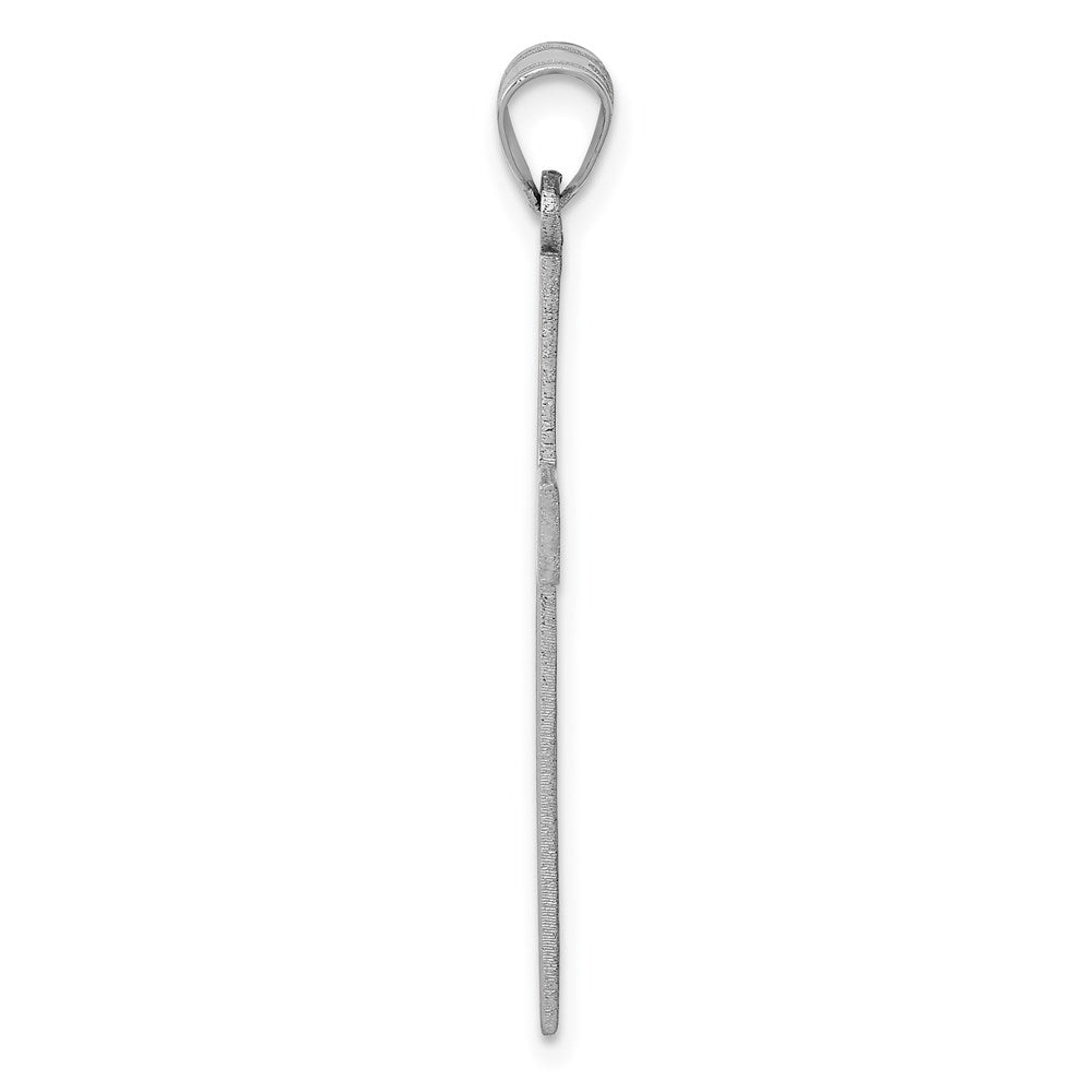 14k White Gold Polished Crucifix CrossEngravable Charm Pendant Jewelry Gifts (Length 1.4" Width 0.74")