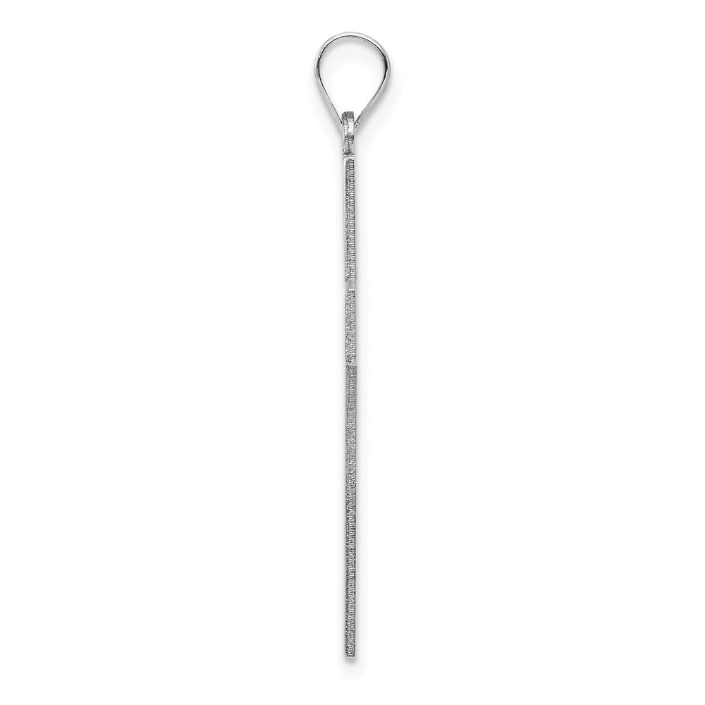 14k White Gold Laser Etched Crucifix CrossEngravable Charm Pendant Jewelry Gifts (Length 1.44" Width 0.74")