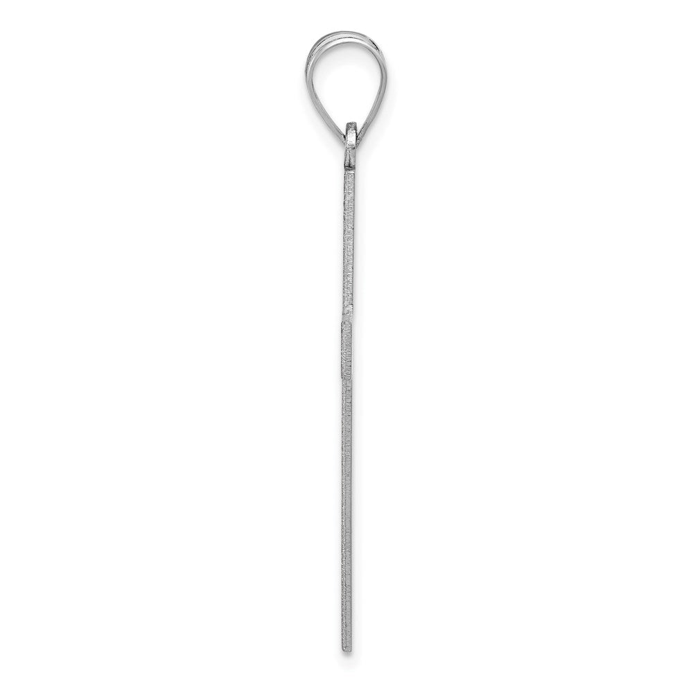 14k White Gold Polished Crucifix CrossEngravable Charm Pendant Jewelry Gifts (Length 1.52" Width 0.82")