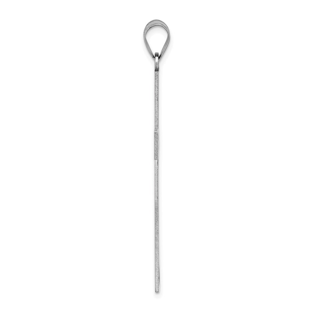 14k White Gold Laser Etched Crucifix CrossEngravable Charm Pendant Jewelry Gifts (Length 1.91" Width 0.98")