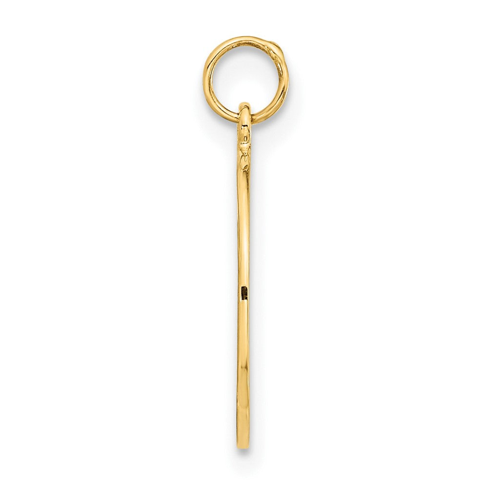 14k Yellow Gold Antiqued CompassEngravable Charm Pendant Jewelry Gifts (Length 0.7")